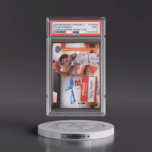 2024 Bowman Chrome University Campus Dorms Signatures #CDSDH Dylan Harper (PSA 9 MINT)