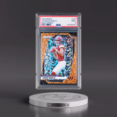 2024 Panini Prizm #347 Jayden Daniels - Disco Prizm (PSA 9 MINT)