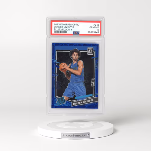 2023 Panini Donruss Optic #245 Dereck Lively II - Blue Velocity (PSA 10 GEM MINT)