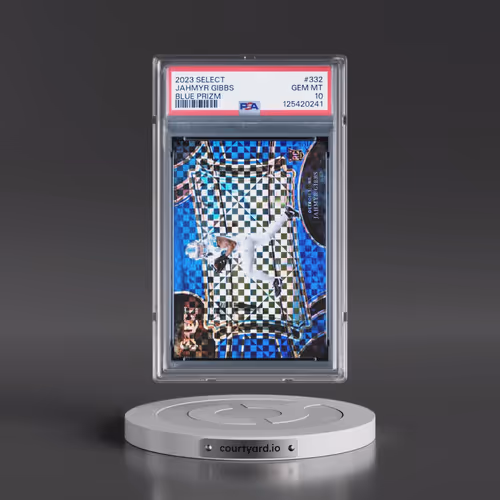 2023 Panini Select #332 Jahmyr Gibbs - Blue Prizm (PSA 10 GEM MINT)