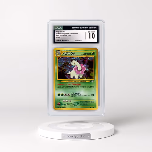 1999 Neo Premium File Meganium - No Rarity - Holo (CGC 10 GEM MINT)