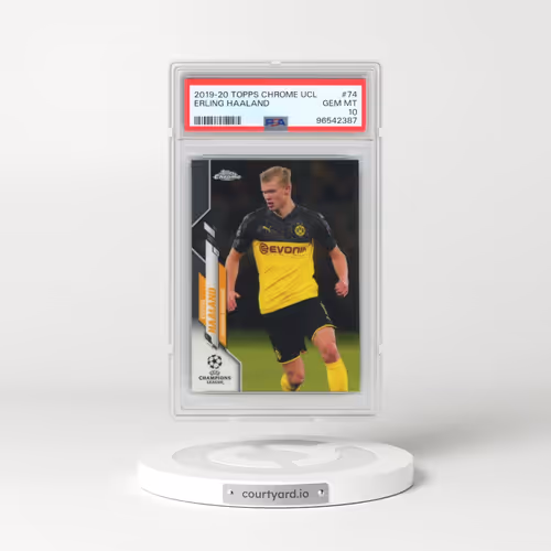 2019 Topps Chrome UEFA Champions League #74 Erling Haaland (PSA 10 GEM MINT)