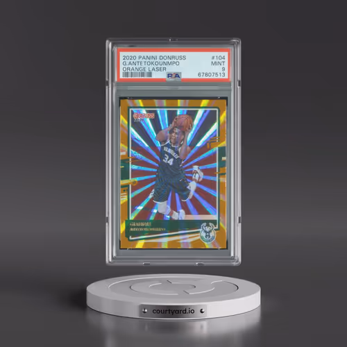 2020 Panini Donruss #104 Giannis Antetokounmpo - Orange Laser (PSA 9 MINT)
