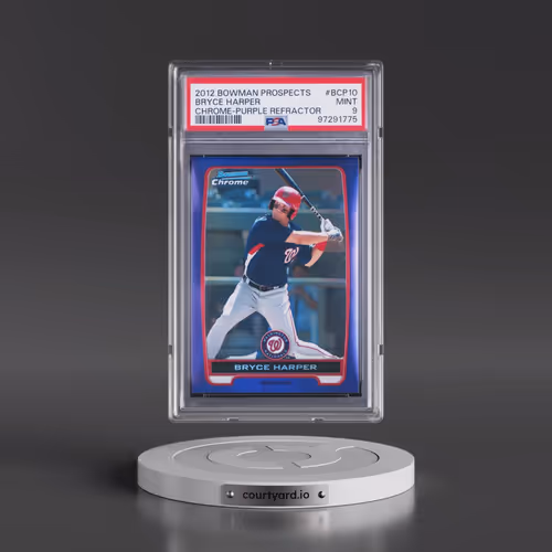 2012 Bowman Prospects #BCP10 Bryce Harper - Chrome-Purple Refractor (PSA 9 MINT)