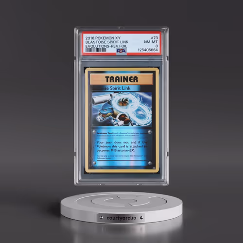 2016 Pokémon XY Evolutions #73 Blastoise Spirit Link - Reverse Foil (PSA 8 NM-MT)
