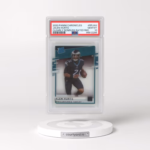 2020 Panini Chronicles Clearly Donruss Rated Rookies #RRJAH Jalen Hurts (PSA 10 GEM MINT)