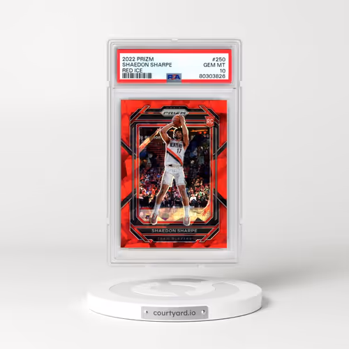 2022 Panini Prizm #250 Shaedon Sharpe - Red Ice (PSA 10 GEM MINT)