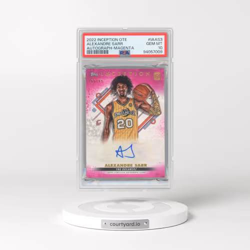 2022 Topps Inception Ote Overtime Elite Autographs #IAAS3 Alexandre Sarr - Magenta (PSA 10 GEM MINT)
