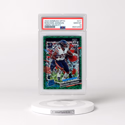 2023 Panini Donruss Optic #217 Roschon Johnson - Green Velocity (PSA 10 GEM MINT)