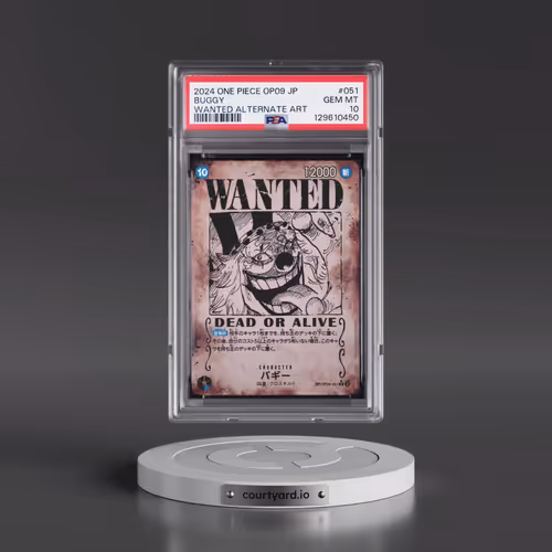 2024 One Piece Japanese OP09-Emperors in the New World #051 Buggy - Wanted Alternate Art (PSA 10 GEM