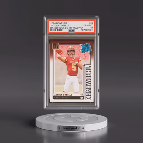 2024 Panini Donruss Rated Rookies Throwback #43 Jayden Daniels (PSA 10 GEM MINT)