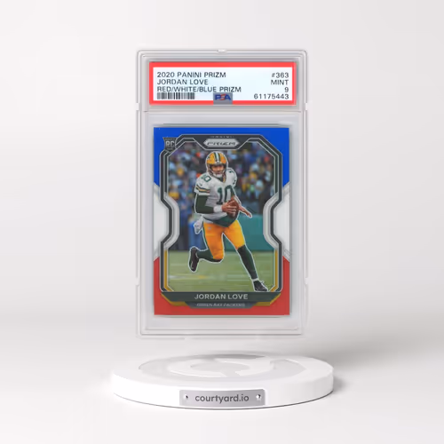 2020 Panini Prizm #363 Jordan Love - Red/White/Blue Prizm (PSA 9 MINT)