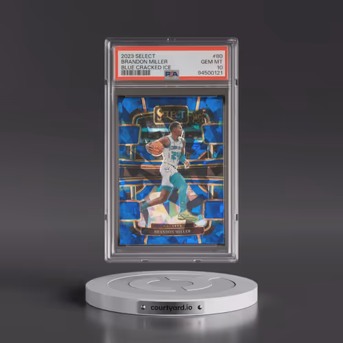 2023 Panini Select #80 Brandon Miller - Blue Cracked Ice (PSA 10 GEM MINT)