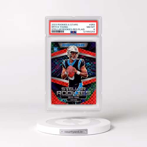 2023 Panini Rookies & Stars Stellar Rookies #SR3 Bryce Young - Red Plaid (PSA 8 NM-MT)