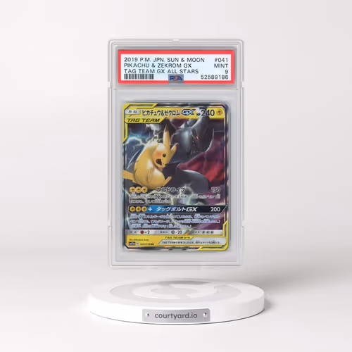 2019 Pokémon Sun & Moon Tag Team GX All Stars #041 Pikachu & Zekrom GX - Holo (PSA 9 MINT)