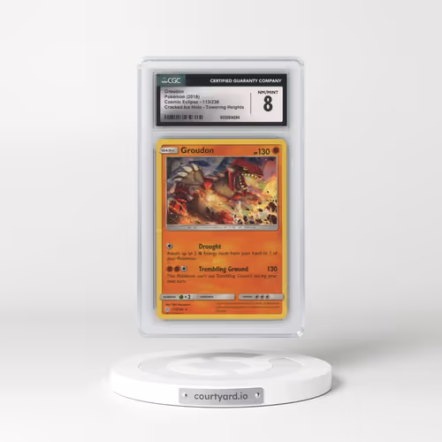 2019 Cosmic Eclipse #113/236 Groudon - Cracked Ice Holo Towering Heights (CGC 8 NM-MT)