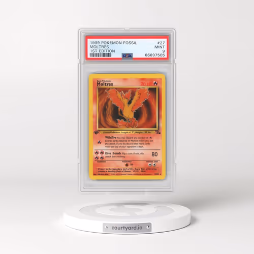 1999 Pokémon Fossil #27 Moltres - 1st Edition (PSA 9 MINT)