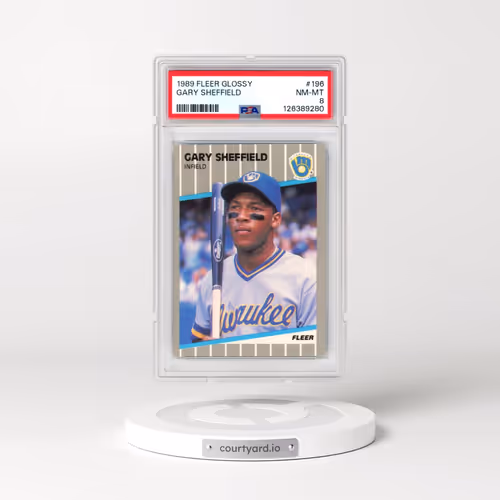 1989 Fleer Glossy #196 Gary Sheffield (PSA 8 NM-MT)