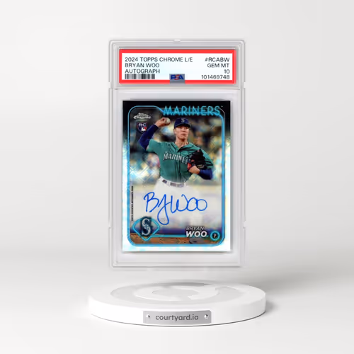 2024 Topps Chrome Logofractor Edition MLB Refractor Chrome Autographs #RCABW Bryan Woo (PSA 10 GEM MINT)