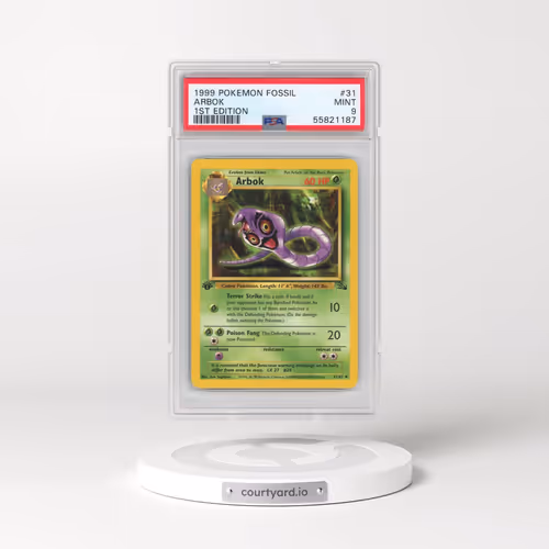 1999 Pokémon Fossil #31 Arbok - 1st Edition (PSA 9 MINT)