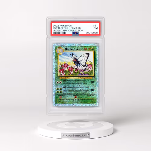 2002 Pokémon Legendary Collection #21 Butterfree - Reverse Foil (PSA 7 NM)