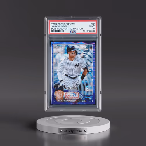 2023 Topps Chrome #62 Aaron Judge - Purple Sonar Refractor (PSA 9 MINT)