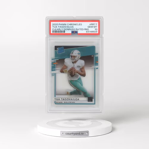 2020 Panini Chronicles Clearly Donruss Rated Rookies #RRTT Tua Tagovailoa (PSA 10 GEM MINT)