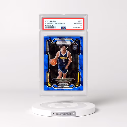 2023 Panini Prizm #133 Julian Strawther - Blue Ice (PSA 10 GEM MINT)
