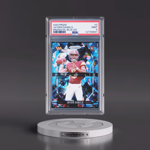 2024 Panini Prizm Prizmatic #3 Jayden Daniels - Blue Ice (PSA 9 MINT)