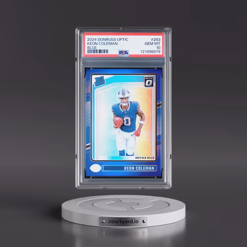 2024 Panini Donruss Optic #263 Keon Coleman - Blue (PSA 10 GEM MINT)