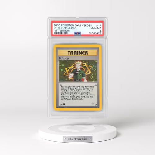 2000 Pokémon Gym Heroes #17 LT. Surge - 1st Edition Holo (PSA 8 NM-MT)