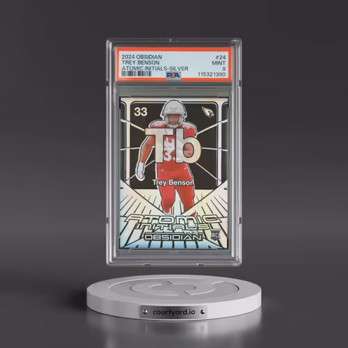 2024 Panini Obsidian Atomic Initials #24 Trey Benson - Silver (PSA 9 MINT)