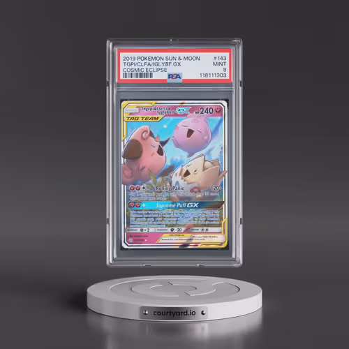 2019 Pokémon Sun & Moon Cosmic Eclipse #143 Togepi & Cleffa & Igglybuff GX - Holo (PSA 9 MINT)