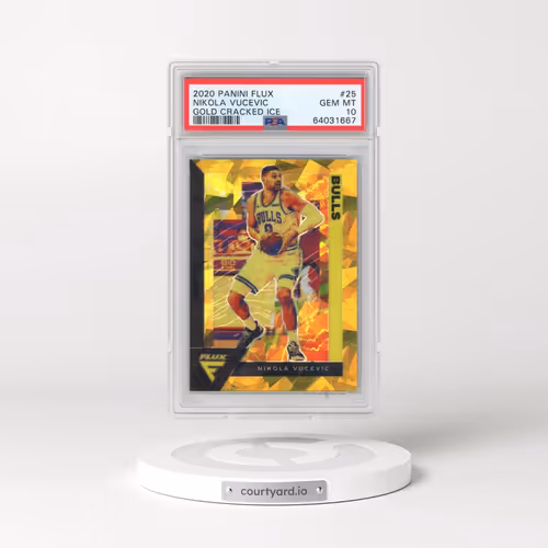 2020 Panini Flux #25 Nikola Vucevic - Gold Cracked Ice (PSA 10 GEM MINT)