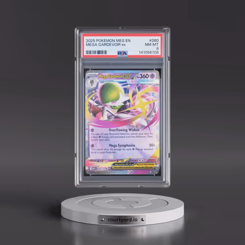 2025 Pokémon Meg EN-Mega Evolution #060 Mega Gardevoir EX - Holo (PSA 8 NM-MT)