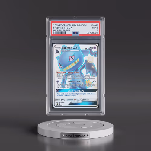 2019 Pokémon Sun & Moon Hidden Fates #SV61 Banette GX - Holo Full Art (PSA 9 MINT)