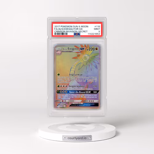 2017 Pokémon Sun & Moon Crimson Invasion #118 Alolan Exeggutor GX - Holo Full Art Secret (PSA 9 MINT
