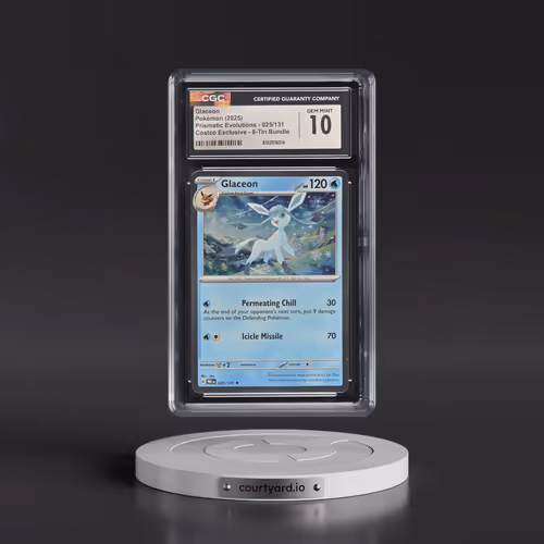 2024 Prismatic Evolutions - PRE EN #025/131 Glaceon - (Cosmos Holo) Costco Exclusive 8-Tin Bundle (C