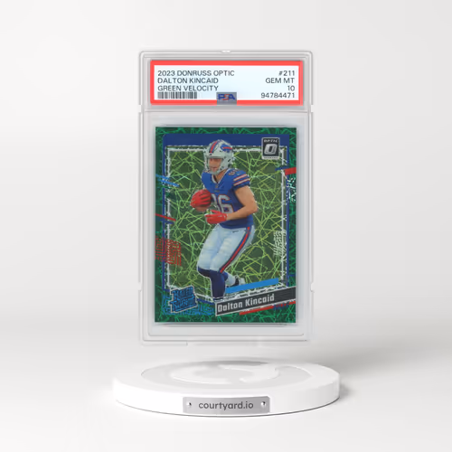 2023 Panini Donruss Optic #211 Dalton Kincaid - Green Velocity (PSA 10 GEM MINT)