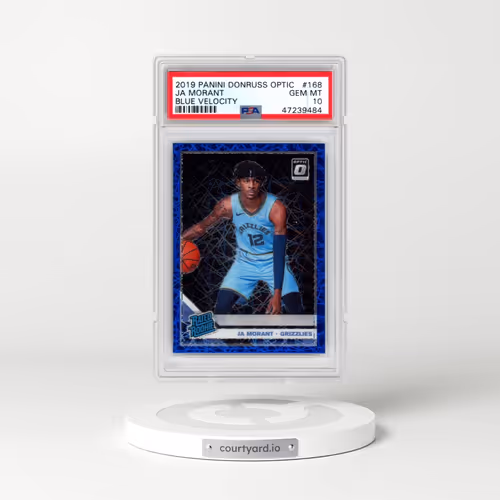 2019 Panini Donruss Optic #168 Ja Morant - Blue Velocity (PSA 10 GEM MINT)