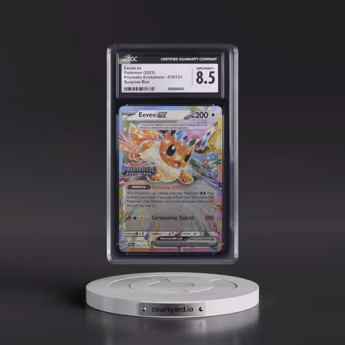 2025 Pokémon Pre EN-Prismatic Evolutions #075 Eevee EX - Holo Surprise Box Exclusive (CGC 8.5 NM-MT+