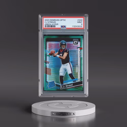 2023 Panini Donruss Optic #244 CJ Stroud - Green Hyper (PSA 9 MINT)