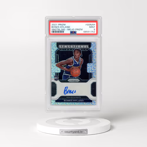 2021 Panini Prizm Sensational Signatures #SSNAH Bones Hyland - Mojo Prizm (PSA 9 MINT)
