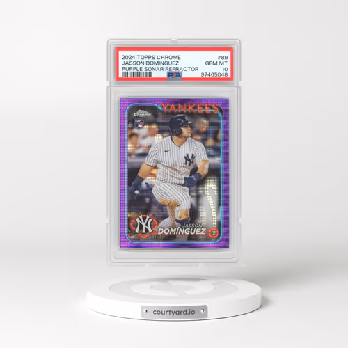2024 Topps Chrome #89 Jasson Dominguez - Purple Sonar Refractor (PSA 10 GEM MINT)