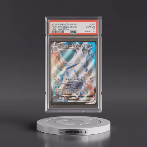 2021 Pokémon Sword & Shield Chilling Reign #046 Ice Rider Calyrex Vmax - Full Art (PSA 10 GEM MINT)