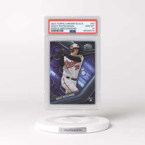 2023 Topps Chrome Black #50 Adley Rutschman - Purple Mini Diamond Refractor (PSA 10 GEM MINT)