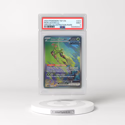 2024 Pokémon Tef EN-Temporal Forces #203 Iron Leaves EX - Holo Special Illustration Rare (PSA 9 MINT