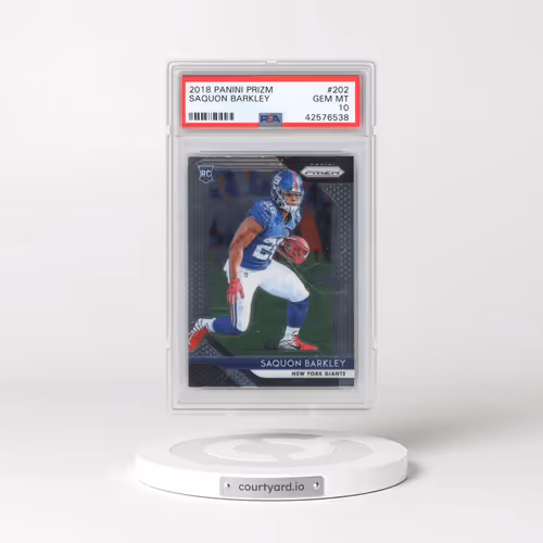 2018 Panini Prizm #202 Saquon Barkley (PSA 10 GEM MINT)