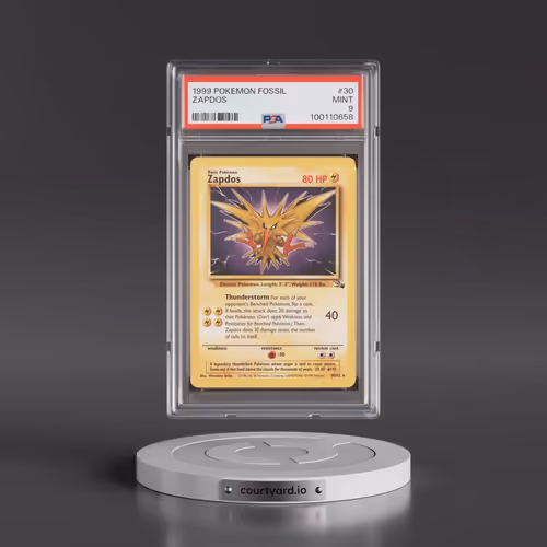 1999 Pokémon Fossil #30 Zapdos (PSA 9 MINT)