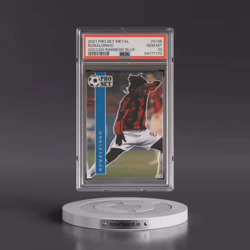 2021 Leaf Pro Set Metal Soccer #S-06 Ronaldinho - Rainbow Blue (PSA 10 GEM MINT)